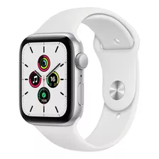 Apple Watch Se (gps, 44mm) - Caixa De Alumínio Prata - Pulseira Esportiva Branco