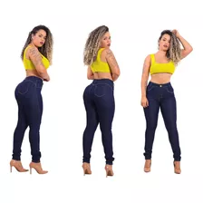 Calça Jeans Feminina Cintura Alta Com Lycra Qualidade 