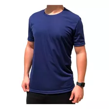 Camiseta Dry Fit Azul Treino Masculina Academia Corrida