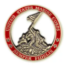 Moeda Cobre Grande Marinha Usa Marines Corps Medalha Vazada