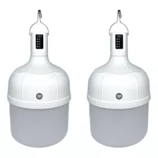 2 Lâmpada De Emergência Bulbo 48w Recarregável Portátil Usb