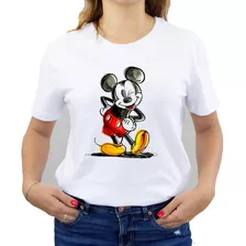 Polera Dama Estampada 100%algodon Mickey Mouse Exclusivo 549