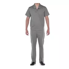 Conjunto Brim Calça E Camisa Manga Curta Uniforme Trabalho