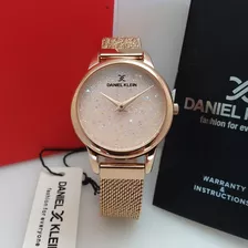 Reloj Femenino Daniel Klein Rosa/oro Resistente Agua Acero