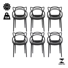 Kit 6 Cadeiras De Jantar Allegra Master Empilhável Polipropileno Waw Design Com Selo Inmetro - Sala Cozinha Ana Maria