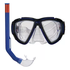 Kit Máscara De Mergulho Ajustável Com Snorkel Juvenil