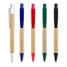 Lápiz / Bolígrafo De Bamboo Estampado Personalizado Pack 50u