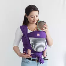 Fular Portabebé Morado Con Bolsillo Rayas