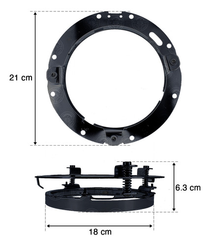 Par Base Para Faro Universal Jeep Vw Vocho 7 Pulgadas Metal Foto 10