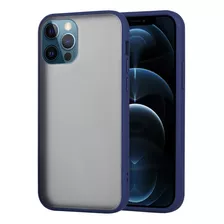 Funda Case De iPhone 12 Pro Max Peach Garden Azul Antishock