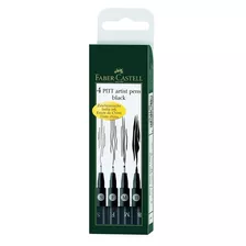 Faber-castell Pitt - Set 4 Tiralíneas Negro Surtidos