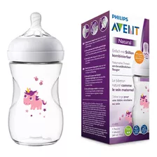 Mamadera Philips Avent Natural, 260ml 1m+ Diseño Unicornio