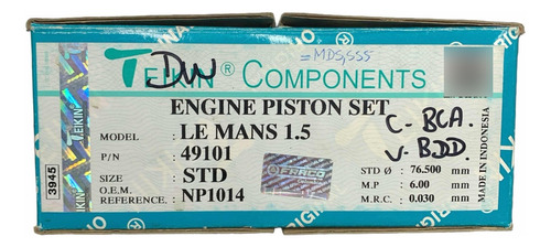 Pistones Motor Daewoo Cielo Racer Lanos 1.5 / Aveo 1.5 Std Foto 4