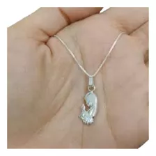 Cadena Dije Virgen Niña Plata 925 Bautismo Comunión Regalo