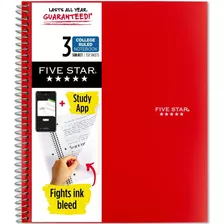 Cuaderno Profesional Five Star 100 Hojas Rayadas-rojo