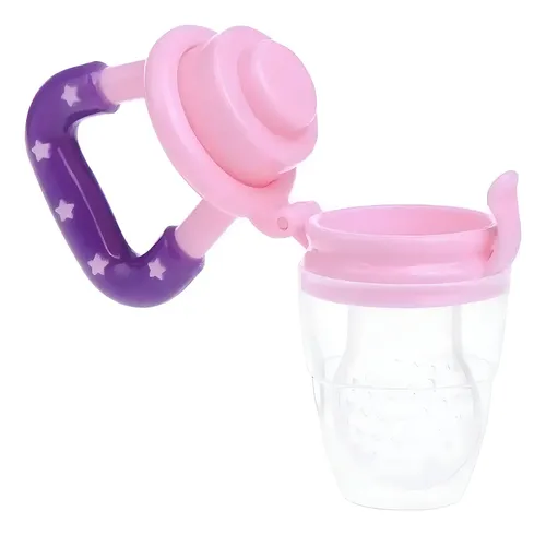 Chupeta Alimentadora Bebe Silicone Rosa Livre Bpa 5 Meses