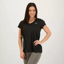 Camiseta Under Armour Tech Short Feminina Cinza Escuro