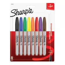 Marcador Permanente Sharpie Punta Fina Surtidos Blister X8 Color Multicolor