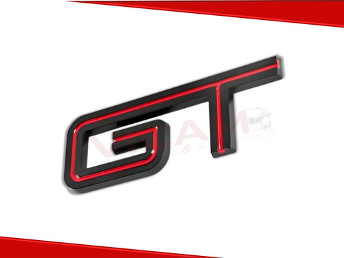 Emblema Lateral Mustang Gt Rojo Con Negro Izquierdo Foto 2