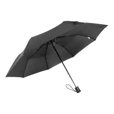Paraguas Corto Negro Liso Automatico Varillas Reforzadas 805