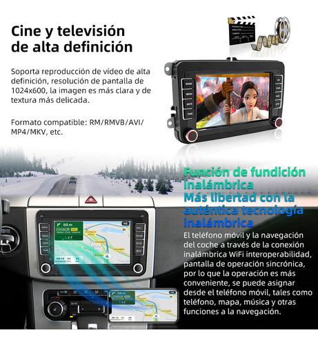 7 Autoestreo Android 12 Mirrorlink Bt Gpspara Vw Skoda Polo Foto 6