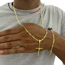 Corrente Casual+pulseira De Moeda Antiga 24k Não Fica Pretaa