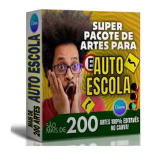 Pack Auto Escola 200 Arquivos Para Canva + Bônus+fretegrátis