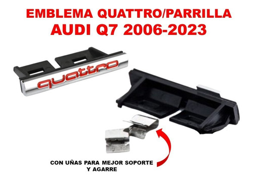 Par De Emblemas Audi Quattro Audi Q7 2006-2023 Crom/rojo Foto 4