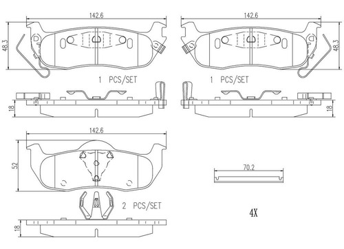 Set-4 Balatas Ceramica Traseras Nissan Titan 5.6l V8 04/08 Foto 2