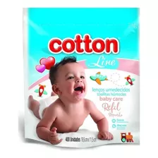 Kit 3 Refil Lenços Umedecidos Baby Care Cotton Line 1200 Un