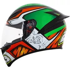 Capacete Agv K-1 Nicolo Antoneli Verde Laranja E Branco