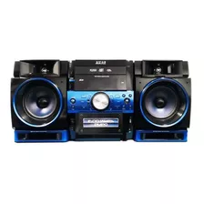 Minicomponente Akai Mf-9610 Negro Y Azul Con Mmc 50w De Potencia - 220v