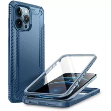 Funda Para iPhone 13 Pro Max 6.7 Azul Con Vidrio Protector