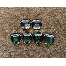 Set Completo Palhetas Metallica Oficial Stage América Do Sul