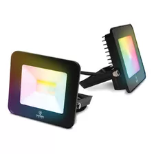 Refletor Taschibra Smart Led Wi-fi 20w Inteligente Cct + Rgb Cor Da Carcaça Preto 110v/220v