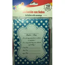 Tarjetas De Invitación De Cumpleaños X10 Unidades Con Sobres