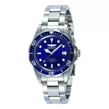 Reloj Pulsera Invicta Pro Diver 9204ob De Cuerpo Color Acero, Analógico, Para Hombre, Fondo Azul, Con Correa De Acero Inoxidable Color Acero, Agujas Color Acero Y Blanco, Dial Blanco Y Acero, Minutero