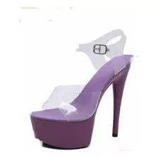 Zapatillas Transparentes Con Plataforma Color Violeta