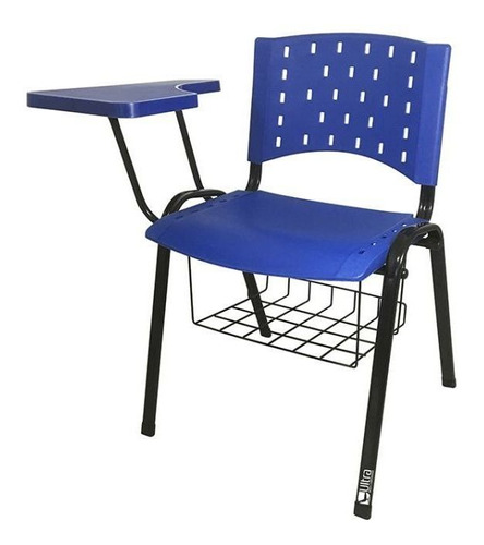 Cadeira Universitária Azul Kit Com 5 Prancheta Ultra Móveis