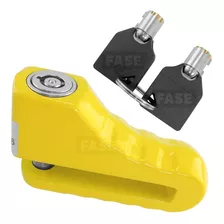 Candado Traba Disco 10mm Motos Bicicletas Acero Inox 2 Llave Color Amarillo