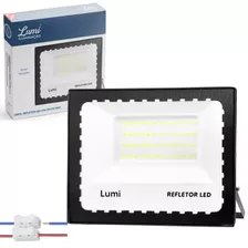 Kit 2 Refletor Led Holofote Mini 200w Bivolt Prova D'água Cor Da Luz Branco Frio Lumi