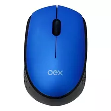 Mouse Wireless Oex Ms409 Com 3 Botões Sem Fio Azul E Preto