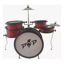 Bateria Acústica Infantil Luen Pop Kids Vermelha