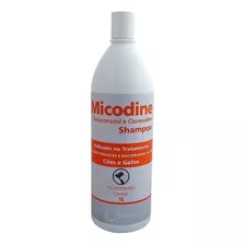 Shampoo Micodine Fungos Bacterias Para Cães Gatos - 1 Litro Fragrância Neutro