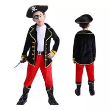 Fantasia Infantil Pirata Capitão Jack Completa Com 8 Peças