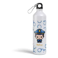 Botella Metalica Personalizada Mejor Policia Chibi B54v16