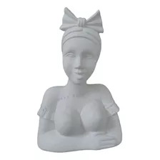 Boneca Namoradeira Janela Varanda Busto 40cm Gesso Cru 