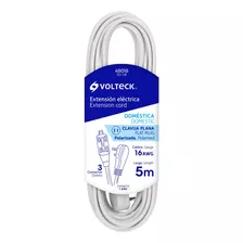 Extensión Eléctrica Doméstica, 5 M, Blanca, Volteck 48018