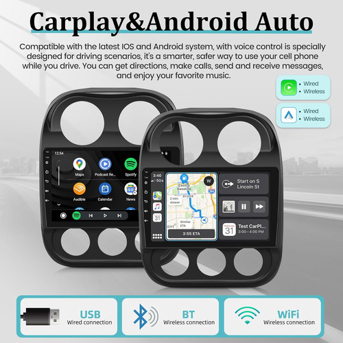 Radio De Coche Android 13 264g Para Jeep Compass Patriot 201 Foto 4