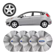 4x Calota Roda Mangels Elite Prata Aro 13 Aro 14 Logo Ford